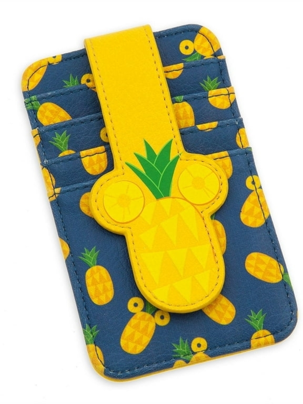 Loungefly Disney Parks Pineapple Card Case Holder Wallet - Yellow on Navy
